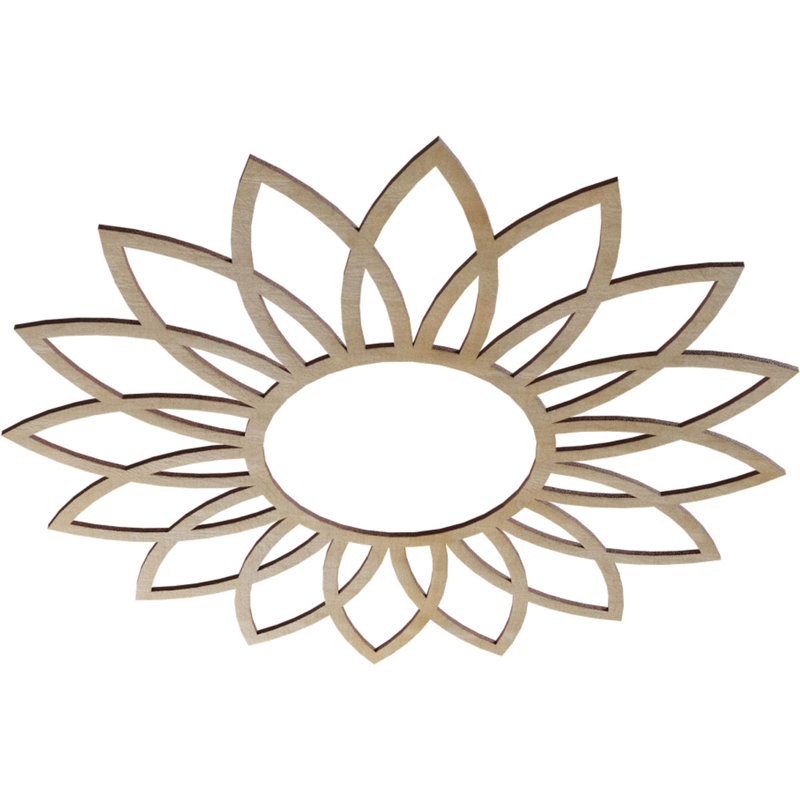 Médaillon de plafond en bois de marguerite 32 po x H 11 1/8 po x P 1/4 po, H 30 po x l 30 po x P 0,38 po, Bouleau