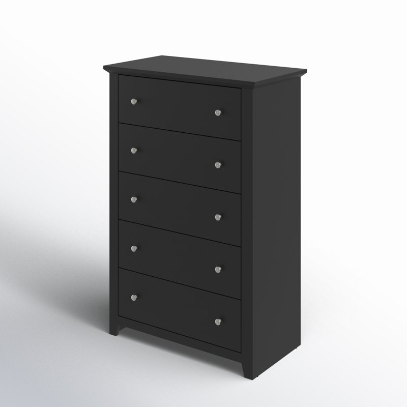 Commode 5 tiroirs Tevrat, Noir