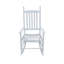 Chaise berçante classique en bois de peuplier massif blanc avec dossier à lattes pour sièges de balcon