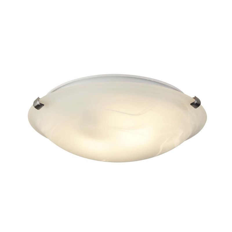 Andrew Glass Flush Mount, Polished Chrome