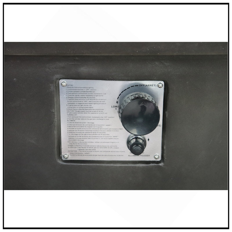 Foyer de table d'extérieur au propane / gaz naturel 24 po H, Gris anthracite