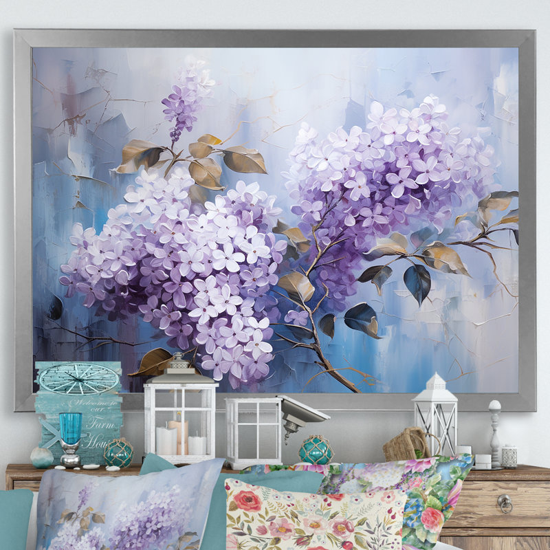 Pastel Lilac Dreams IV sur impression sur toile, H 16 po x l 32 po x P 1 po, Cadre simple argenté