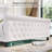 Queen Size Velvet Upholstered Sleigh Bed with Scroll Wingback Headboard-White-601362723