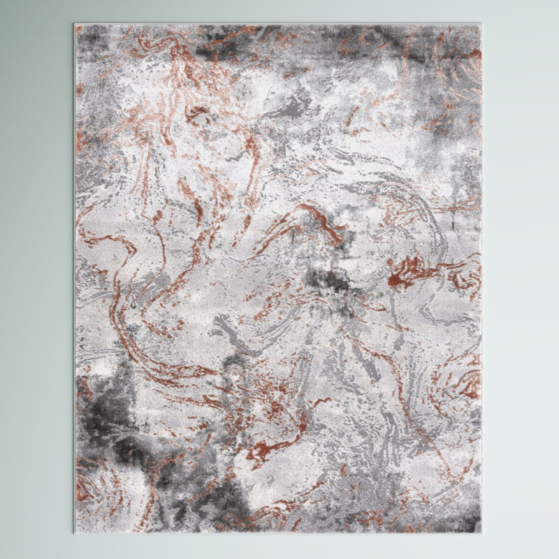 Leonidha Performance Abstract Rug, Rectangle 6'7" x 9'