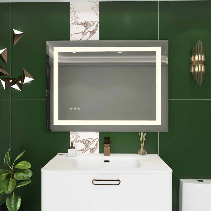 Miroir de salle de bain anti-buée sans cadre, 32 po x 24 po