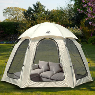10x10 FT Outdoor Camping Tent Canopy Screen Tent Luxury Yurt Glamping Tent Screened Shelter