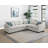 Beland Chenille Upholstered Sleeper Sectional Sofa Greige