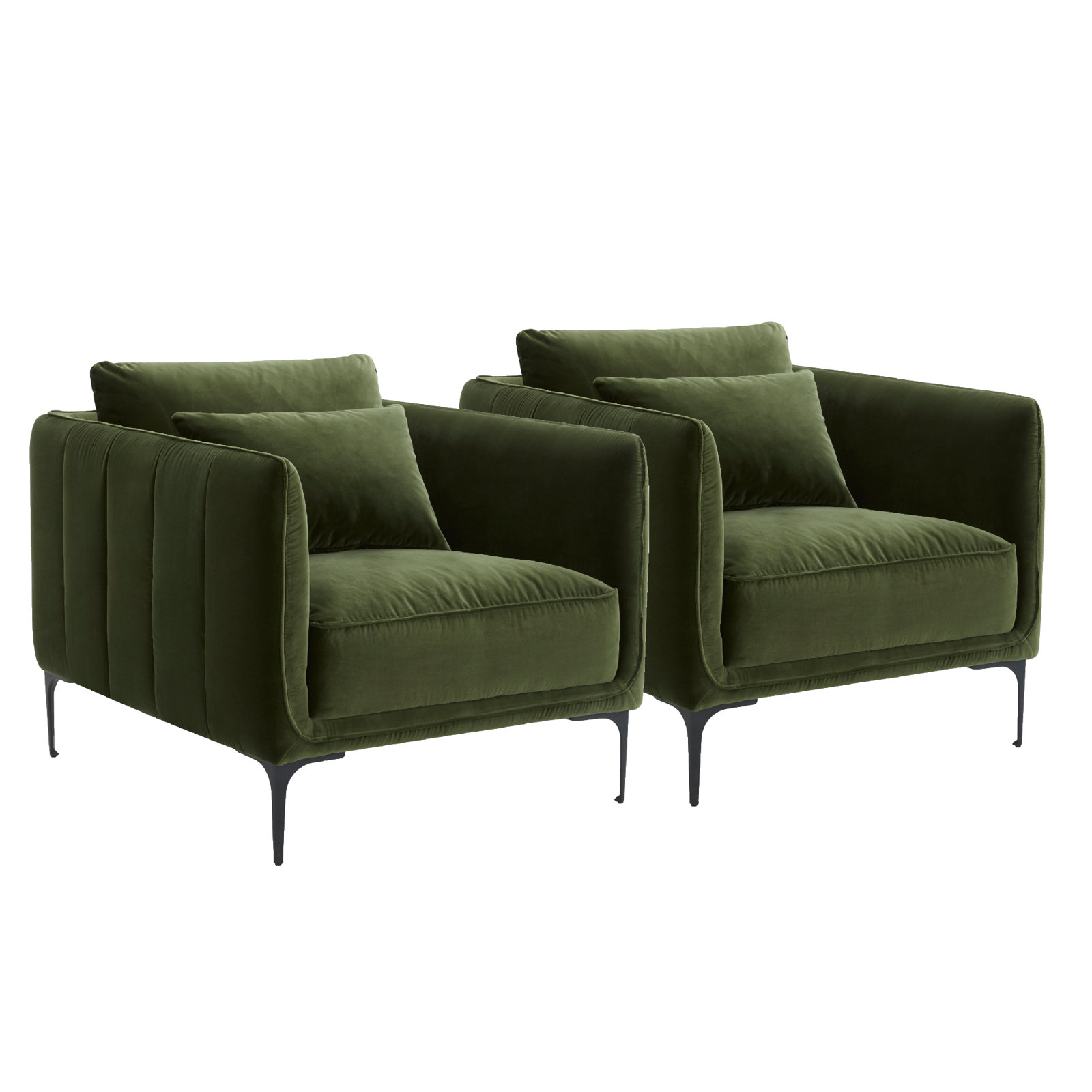 Rae Upholstered Armchair (Set of 2), Military Green