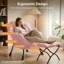 Fauteuil Lazy avec repose-pieds pliable, méridienne moderne et confortable, grand fauteuil avec repose-pieds et une poche latérale, fauteuil de lecture avec repose-pieds pour chambre à coucher, salon, dortoir (rose)-1417931751