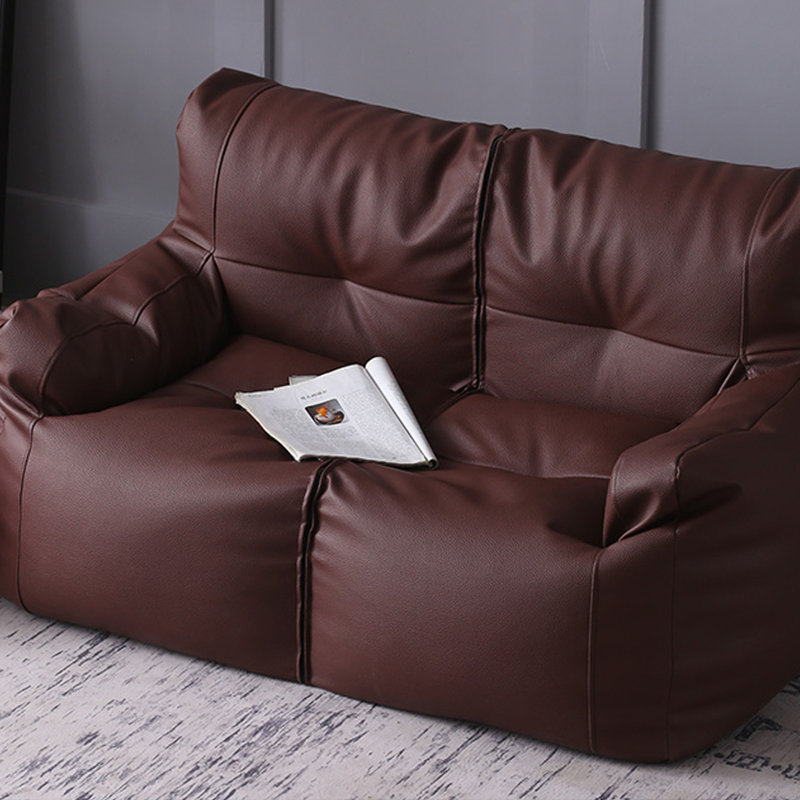 Canapé à billes Nordic, H 27,55 po x l 47,24 po x P 29,52 po, Similicuir brun