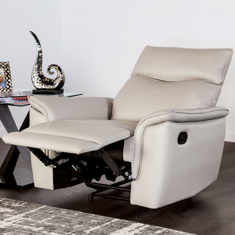 39" W Transitional Recliner Chair, Taupe, Taupe