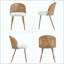 Table de salle à manger extensible en bois massif + chaises de salle à manger en osier 2 pièces de style médiéval bohémien avec coussins en éponge blanc doux