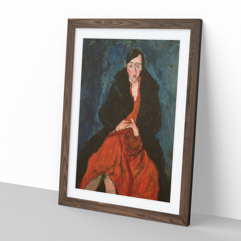 Portrait of Madeleine Castaing by Chaim Soutine - Picture Frame Painting, 48cm H x 36cm W x 2cm D, Walnut Framed