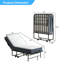 Lit d'invité pliant avec matelas, lit pliant portatif avec roulettes