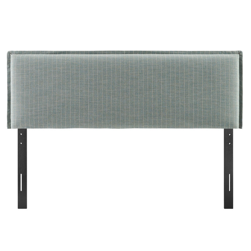 Bentleyville Striped Linen Blend Queen Size Headboard In Spa Blue Stripe, Sage, Queen