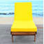 Chaise longue simple inclinable en eucalyptus avec coussins 78,70 po Jivera-344942716-362654710