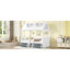 Structure de lit simple en bois, blanc-739740820-739740823