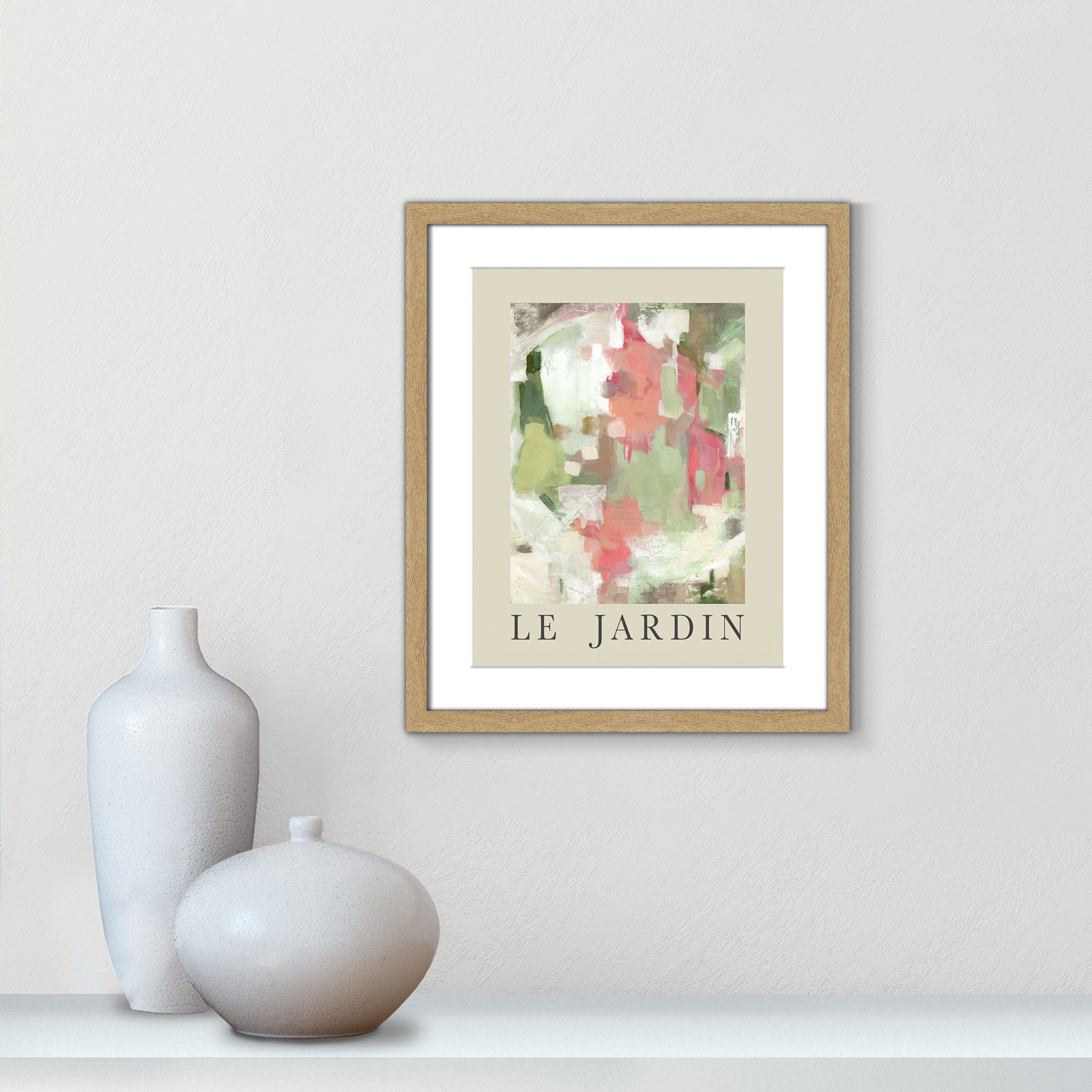 Riya "Le Jardin" Print by Carol Robinson, Natural Single Picture Frame, Yes, 19" H x 16" W x 1.25" D