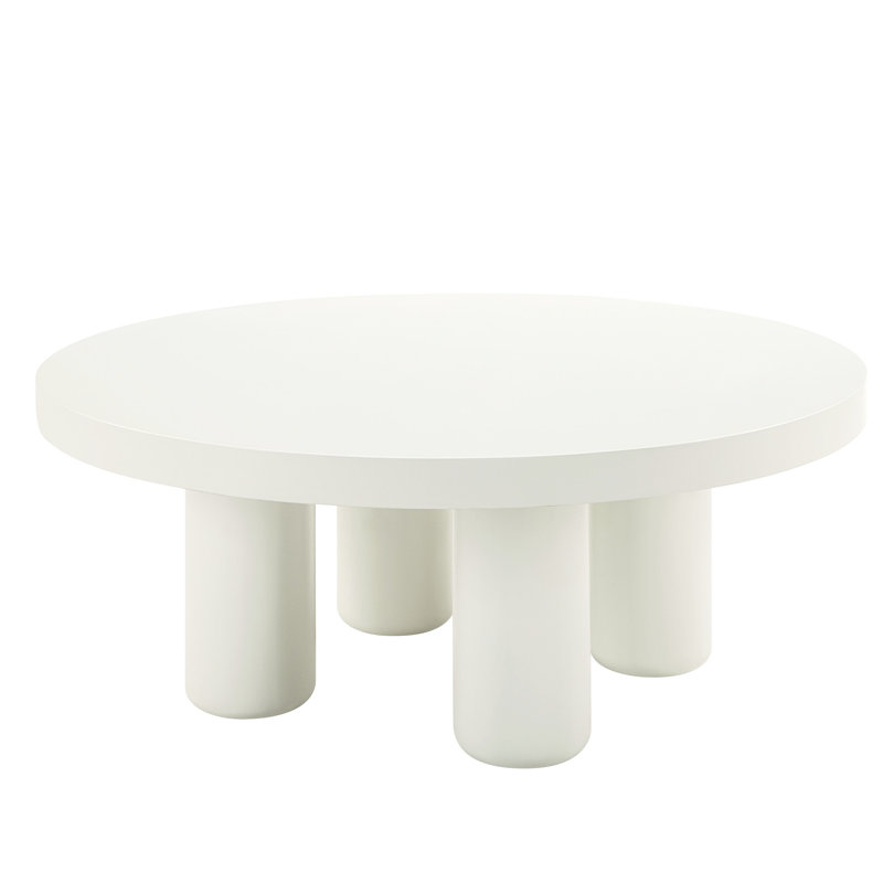 Table basse blanche en bois synthétique au design attrayant
