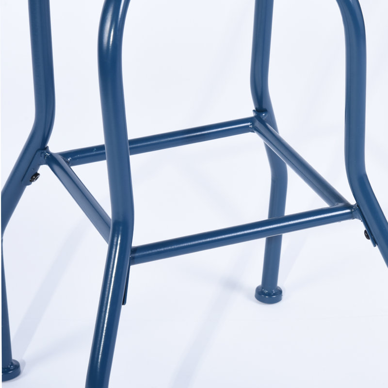 Falmouth Swivel Adjustable Height Counter Stool with Metal Frame, Blue