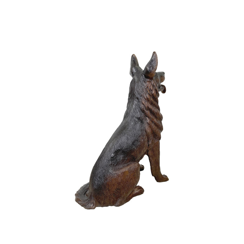 Dog German Shepherd Bronze Garden Statue