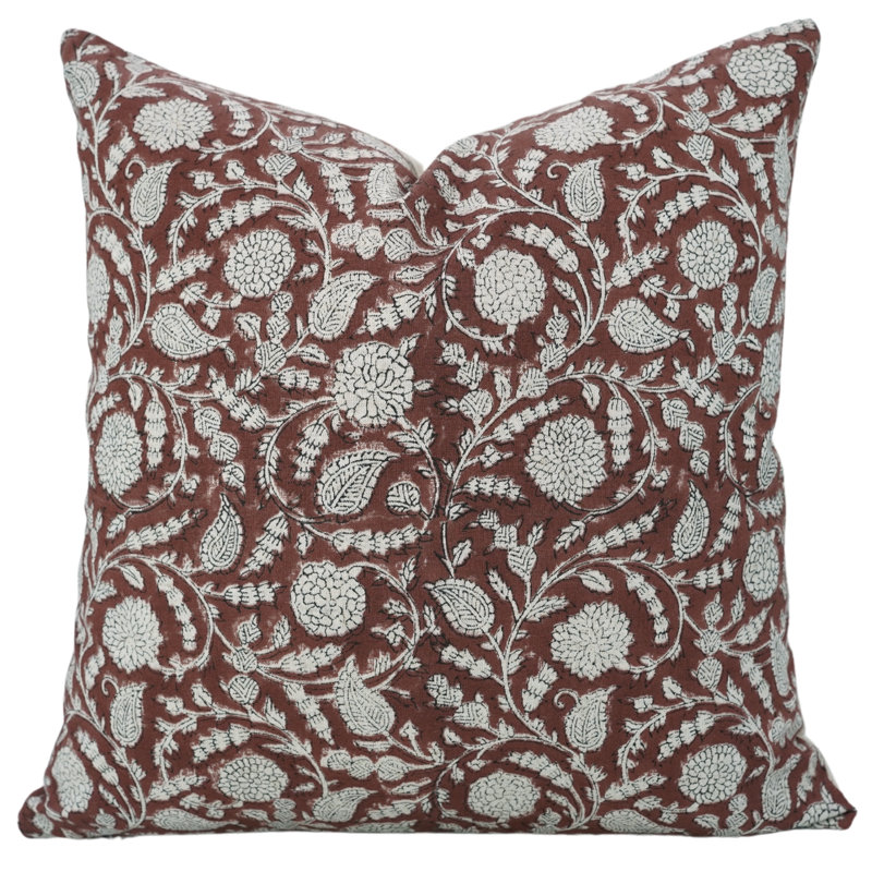 Housse de coussin en coton Floral, Carré, H 26 po x l 26 po
