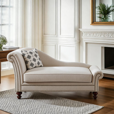 Fauteuil de princesse en velours de bois massif beige de style américain 67,72 po