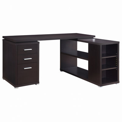 Cappuccino 3-Drawer L-Shape Computer Desk