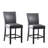 Wexford Collection Set of 2 Upholstered Faux Leather Counter Stools, High Back Wood Bar Stools, Counter Height Dining Chairs for Kitchen Island, Breakfast Bar and Dining Room-894186938-899810626