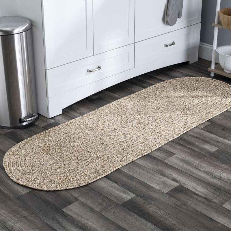 Tapis intérieur/extérieur tweed avoine Seline, Ovale 4 pi x 6 pi