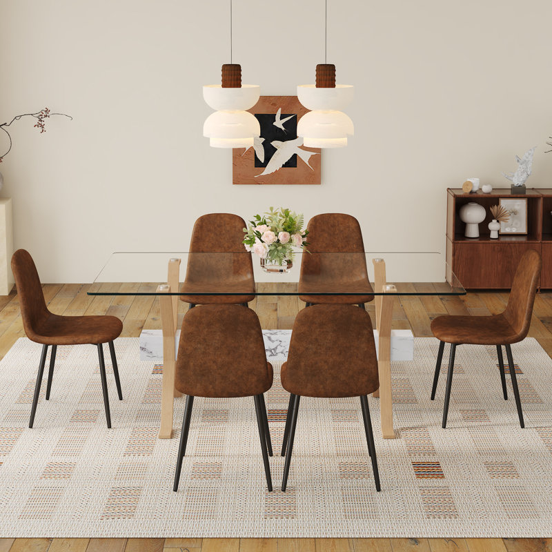 Ensemble de chaises de table en verre Elegant
