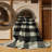 Machine Washable Checkered Gray Area Rug