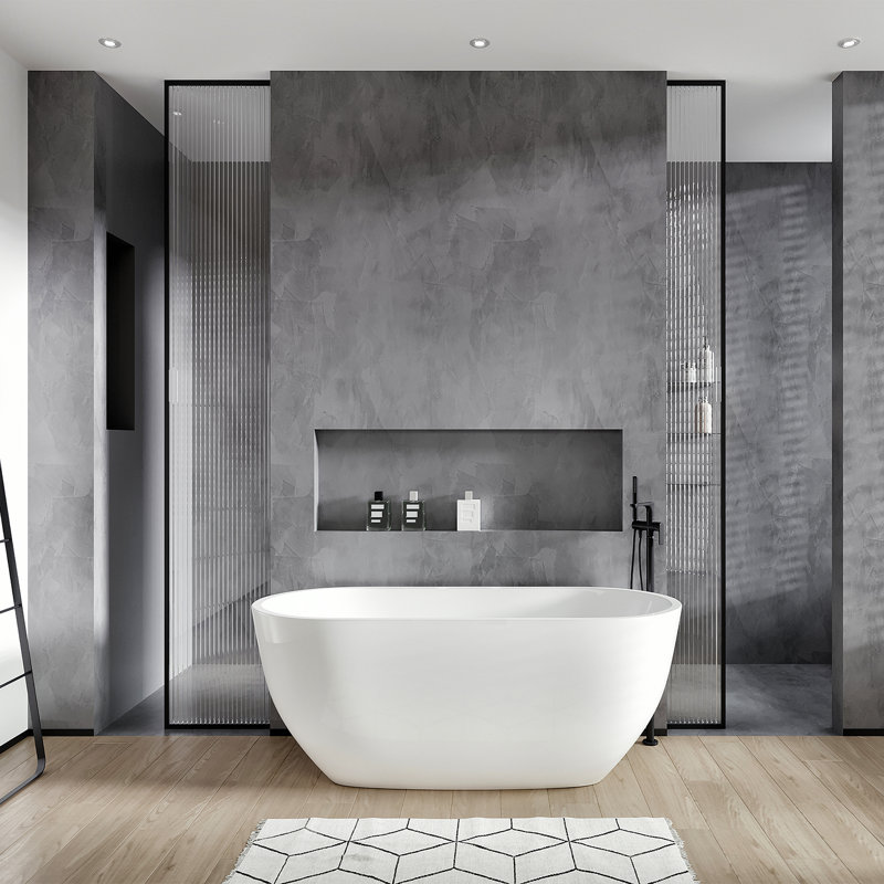 Clair 59'' x 29.5'' Soaking Acrylic Bathtub