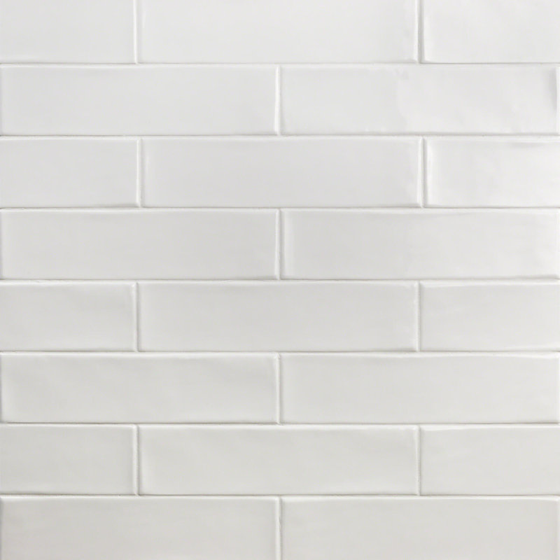 Carreau de céramique polie de style métro de l 3 po x L 12 po Midland (5,38 carrés carrés / boîte), Bianco