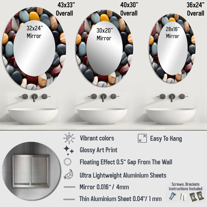 Miroir mural Timeless, H 43 po x l 33 po