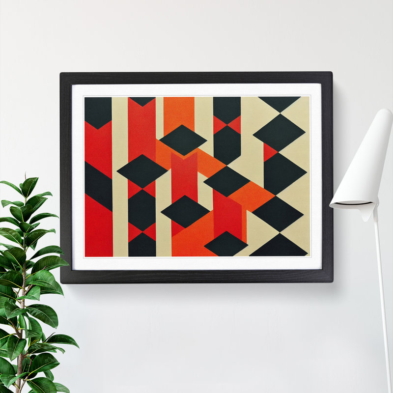 Idyllic Abstract - Single Picture Frame Print, Black, 46cm H x 64cm W x 2cm D