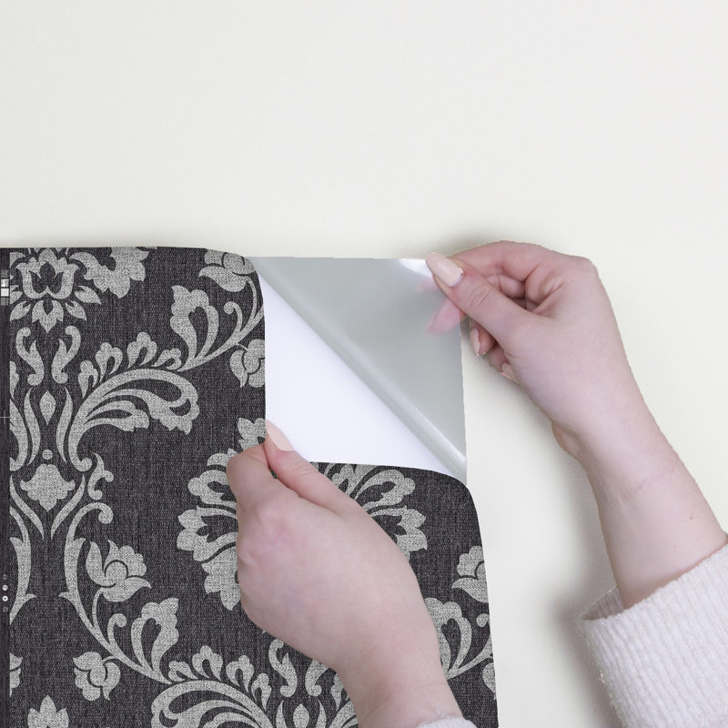 Transform Damask Vinyl Peel & Stick Wallpaper Double Roll