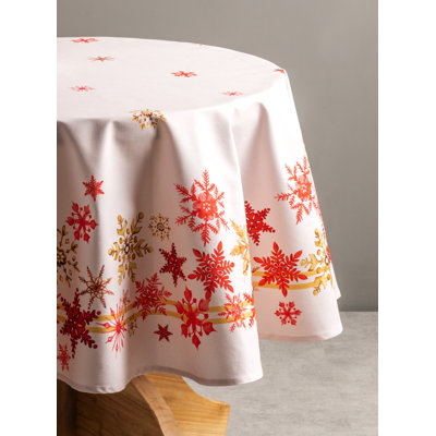 100% Cotton Round Christmas Tablecloth