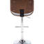 Tabouret de bar pivotant gris avec finition noyer, accoudoirs / dossiers rembourrés gris, conception américaine, structure moderne en métal, piédestal, assise, l 21 po x P 21 po