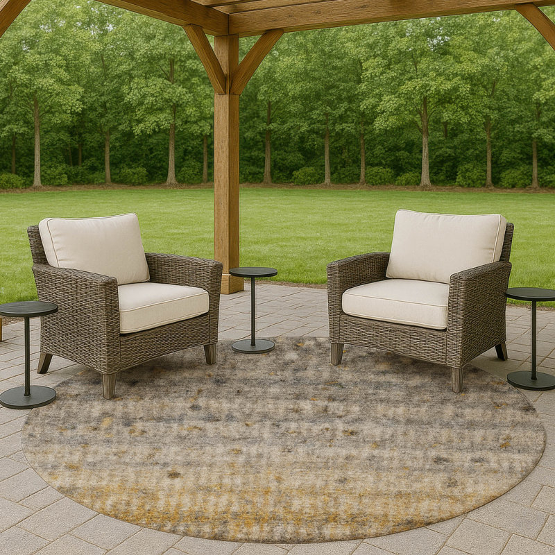 Tapis intérieur / extérieur lavable à la machine Emelia ACN2315, Rond 8 pi