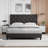 King Modern Pink Platform Bed Frame with Adjustable Upholstered Headboard, Heavy Duty Wooden Slats, Noise-Free, No Box Spring Needed, Easy Assembly - Pink-92842509-92842508