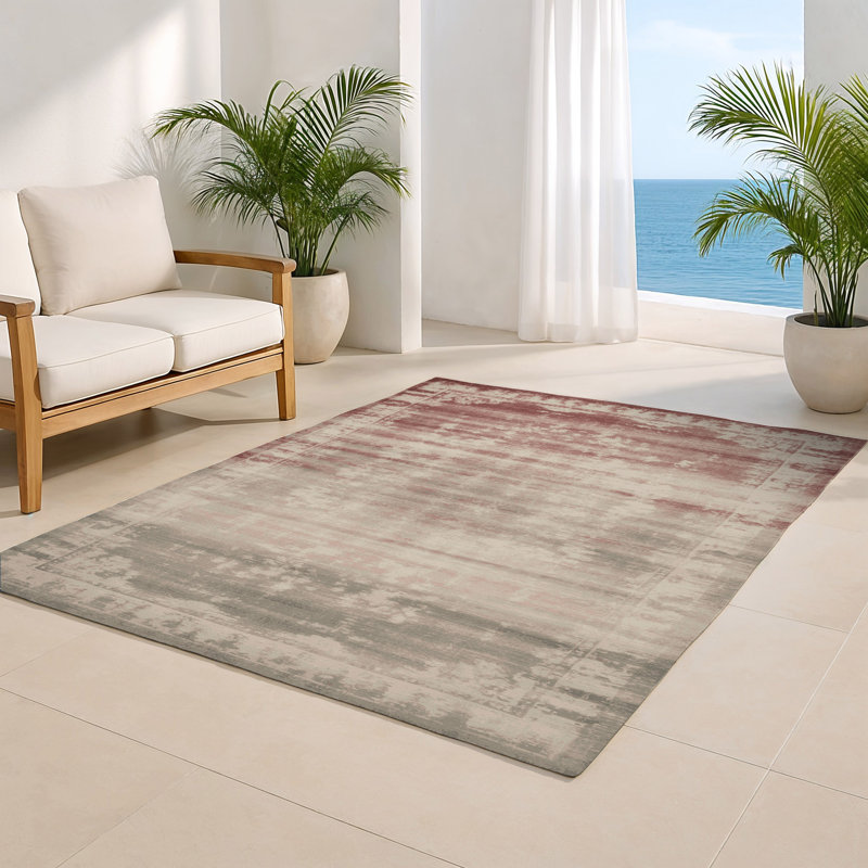 Overdyed Beige Indoor and Outdoor Area Rug, Rectangle 2' x 3'