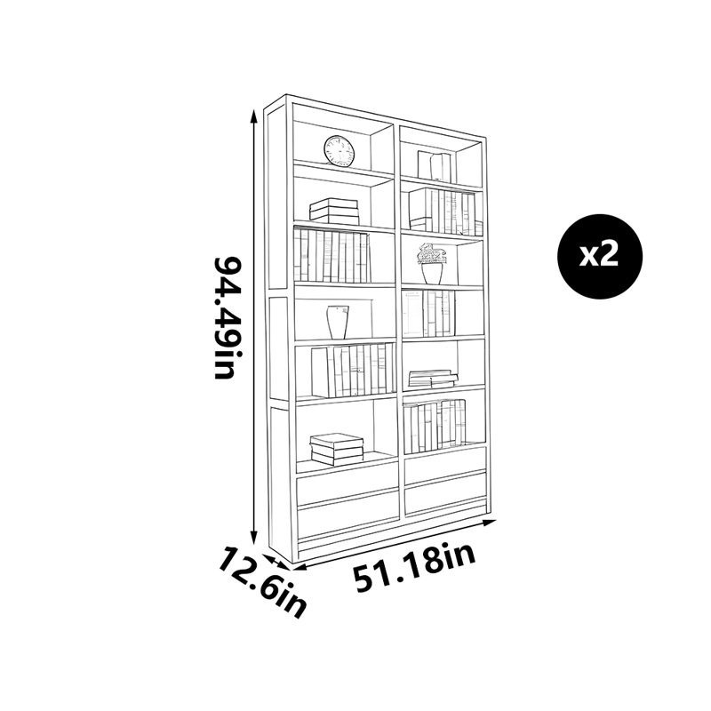 Large capacity storage bookcase