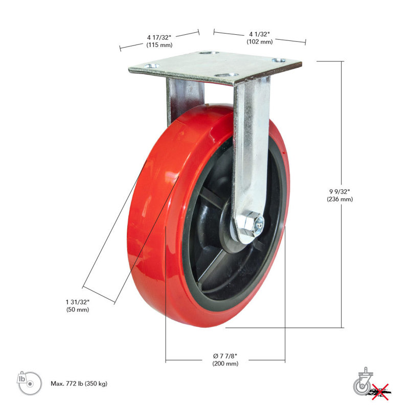 Roulette en polyuréthane moulé