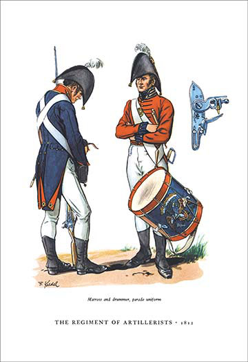 Regiment de artillerists, 1812, reproduction d’art