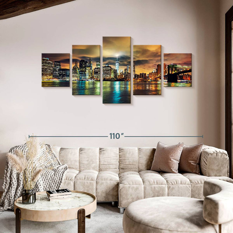 Manhattan Nightfall, 42" H x 92" W