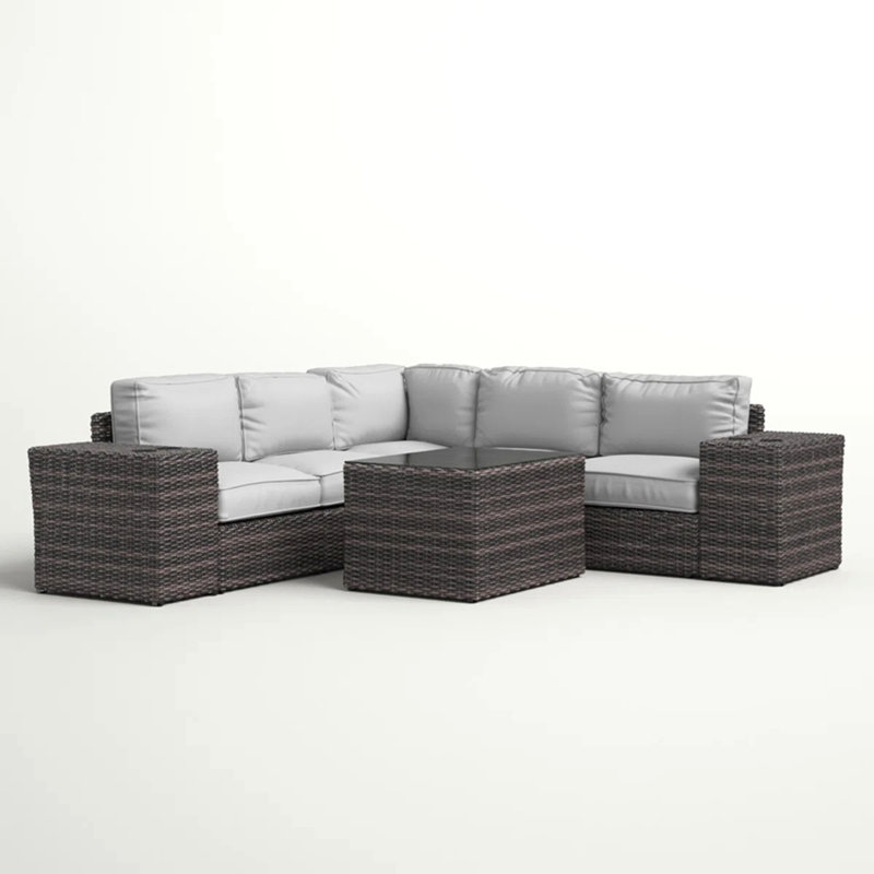 Ready-To-Use 4-Seat Rattan Wicker Patio Furniture Set With Cushions