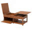 Table basse à plateau relevable avec bureau réglable, compartiment caché et tablette ouverte pour le travail, la salle à manger et le rangement-129385155