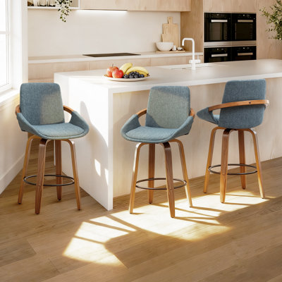 Benno 3-Piece Swivel Upholstered Counter Stool Set