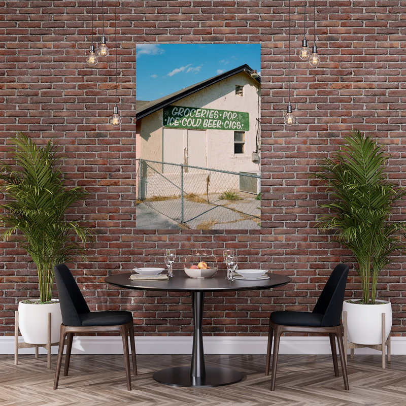 «Roadside Groceries Sign», impression d'art mural paysage rustique classique, 60" H x 40" W
